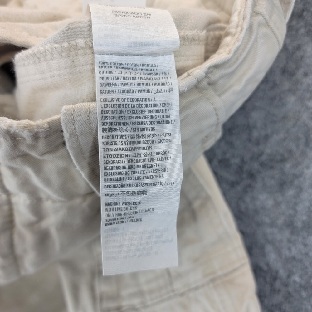 Abercrombie Fitch Shorts Mens 32 Khaki Tan Heavy Cargo Distressed Military Y2K - Picture 8 of 14